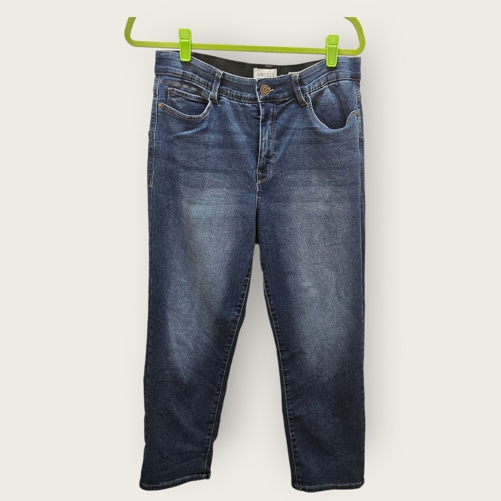 Angels Forever Young Everluxe Lift Straight Ankle Jeans Blue Size 14/32 Stretch